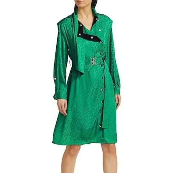 COACH Texture Drape Belted A-Line Shirtdress, Size 8